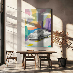 Tablou canvas „Vintage Car in the Desert” de Aylin Demir