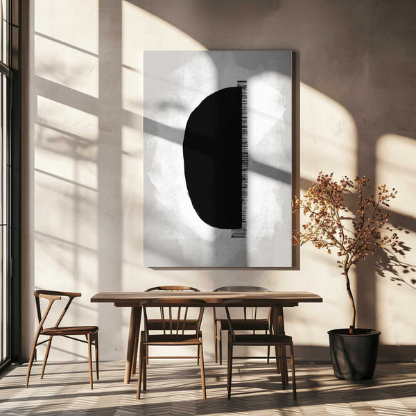 Tablou canvas „Black Shape Against A Textured White Background” de uplusmestudio