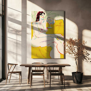 Tablou canvas „Girl With A Wineglass” de Francesco Gulina