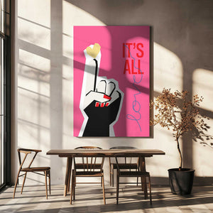 Tablou canvas „It's All Love Hand Pink” de Frances Collett