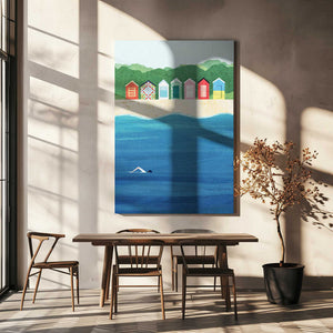 Tablou canvas „Beach Huts” de longwayhome