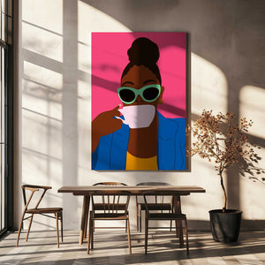 Tablou canvas „Women Drinking Coffee” de Carelle N'guessan