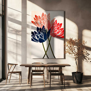 Tablou canvas „Three Dancing Blossoms” de Kubistika