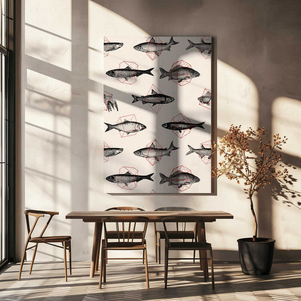 Tablou canvas „Fishes In Geometrics Nº4” de Florent Bodart
