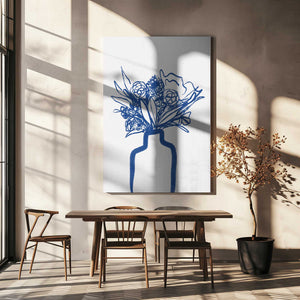 Tablou canvas „Blue Vase Bouquet” de Athene Fritsch