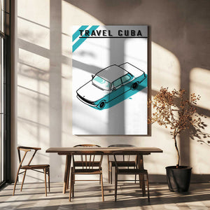 Tablou canvas „Travel Cuba Blue Car” de jay stanley