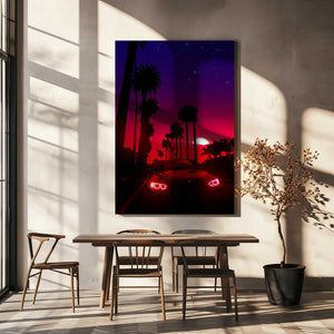 Tablou canvas „Neon Sunset Drive” de Ritvik takkar