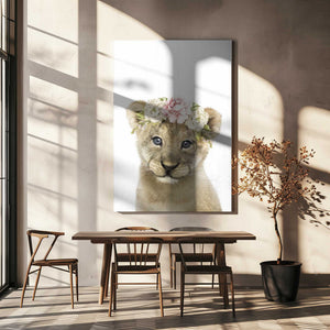 Tablou canvas „Floral Baby Lion” de Lola Peacock