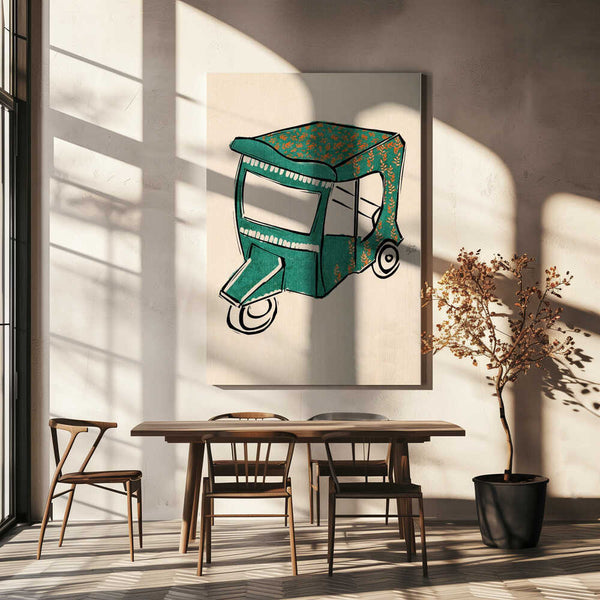 Tablou canvas „Rickshaw  Tuk Tuk  Erum Khalili.png” de Erum Khalili