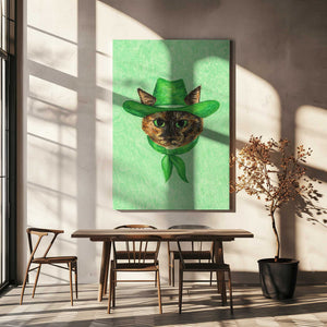 Tablou canvas „Tilly The Cowgirl Tortie Cat” de Anyone Can Yeehaw