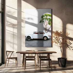 Tablou canvas „Pastel Volskwagen Beetle in the streets of Oaxaca Mexico” de Raisa Zwart