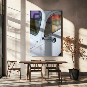 Tablou canvas „Pastel Volskwagen Beetle in the streets of Oaxaca Mexico” de Raisa Zwart