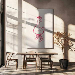 Tablou canvas „Duck wearing Western Boots in pink” de Tara Royle