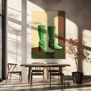 Tablou canvas „Green boots” de Sharyn Bursic