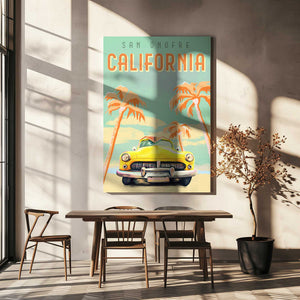 Tablou canvas „California Surf Poster” de The Whiskey Ginger