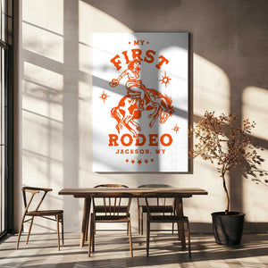 Tablou canvas „My First Rodeo Jackson Wyoming Horseback Cowgirl” de The Whiskey Ginger