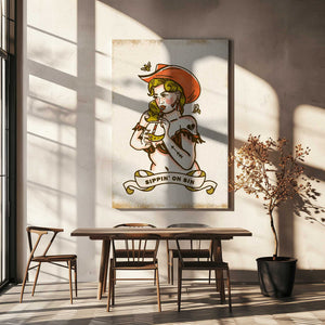 Tablou canvas „Sippin On Sin Cute &amp; Sassy Cowgirl Art” de The Whiskey Ginger