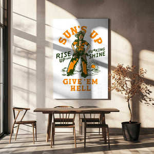 Tablou canvas „Suns Up Rise Up &amp; Fucking Shine Wild West Cowgirl” de The Whiskey Ginger