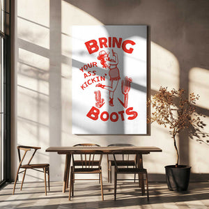 Tablou canvas „Ass Kicking Boots Funny Western Cowgirl” de The Whiskey Ginger