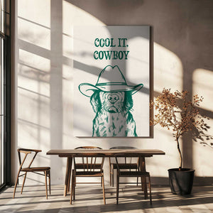 Tablou canvas „Cool it Cowboy Green” de Tara Royle