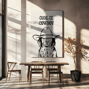 Tablou canvas „Cool it Cowboy Black” de Tara Royle