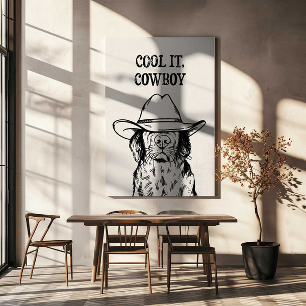 Tablou canvas „Cool it Cowboy Black” de Tara Royle