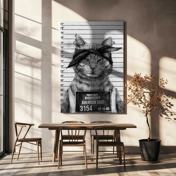 Tablou canvas „Cat In A Police Lineup” de Mike Koubou