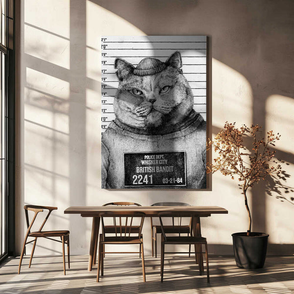 Tablou canvas „Cat In A Police Lineup” de Mike Koubou