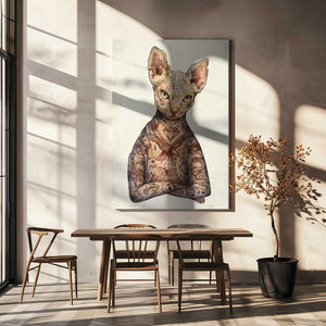 Tablou canvas „Stylish Tattoo Cat” de Mike Koubou