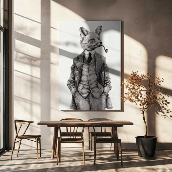 Tablou canvas „The Vintage-style Fox” de Mike Koubou