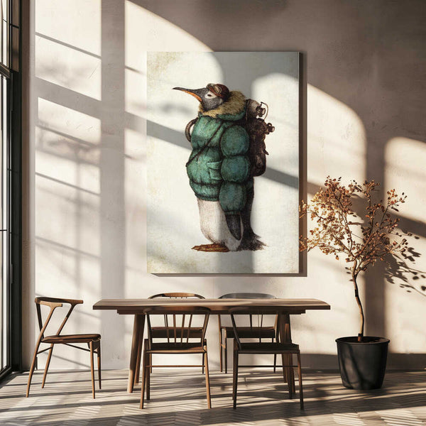 Tablou canvas „Penguin Adventurer” de Mike Koubou