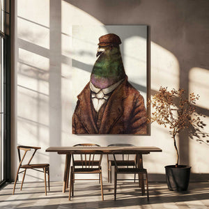 Tablou canvas „Pigeon Dressed In Vintage Attire” de Mike Koubou