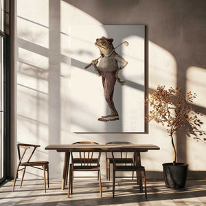 Tablou canvas „Frog In Vintage Golf Attire” de Mike Koubou