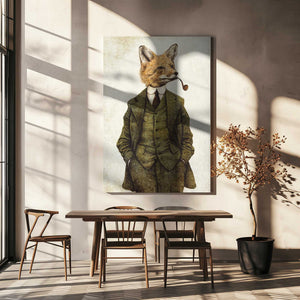 Tablou canvas „The Vintage Stylish Fox” de Mike Koubou