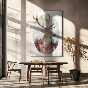 Tablou canvas „Deer In A Rustic Outfit” de Mike Koubou