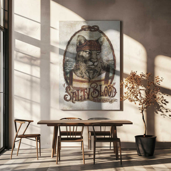 Tablou canvas „Oceanic Feline” de Mike Koubou
