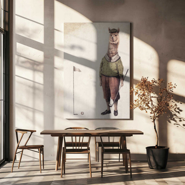 Tablou canvas „Alpaca Golf Club” de Mike Koubou