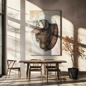 Tablou canvas „Buffalo In A Baseball Cap” de Mike Koubou