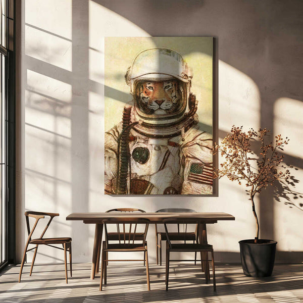 Tablou canvas „Tiger In A Vintage Astronaut Suit” de Mike Koubou