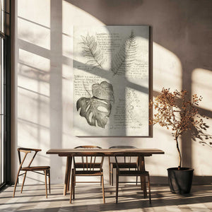 Tablou canvas „Pencil Sketches Of Various Plant Leaves” de Mike Koubou