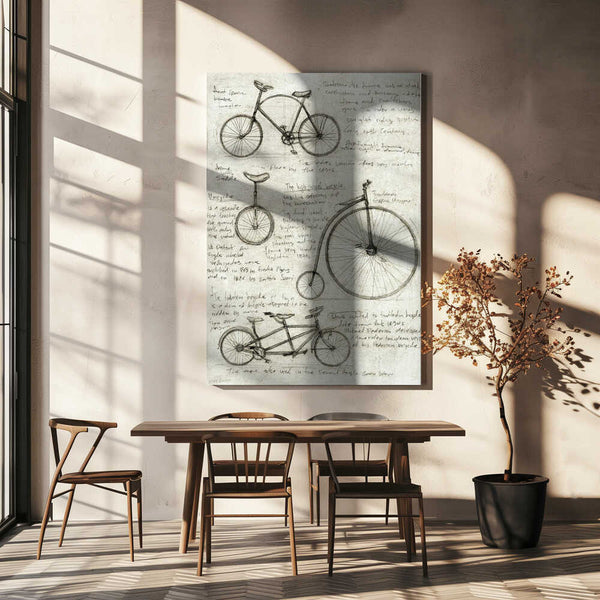 Tablou canvas „Vintage Bicycle Sketches” de Mike Koubou