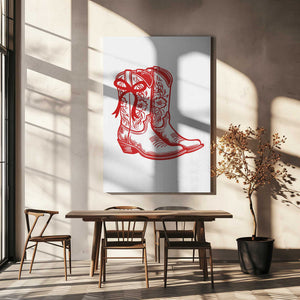 Tablou canvas „Red Cowgirl Boots with Bow” de Jolly and Dash