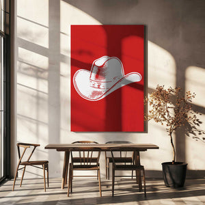 Tablou canvas „Red Cowboy Hat” de Jolly and Dash