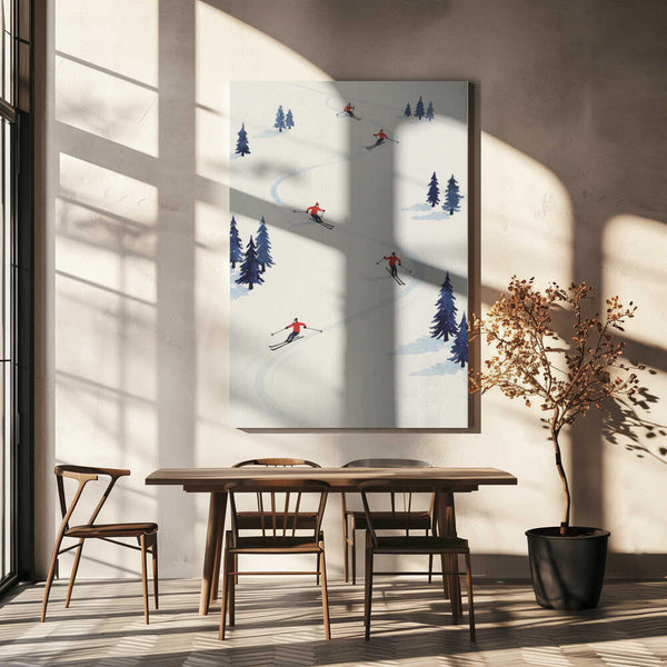 Tablou canvas „Five Skiers” de Andreas Magnusson