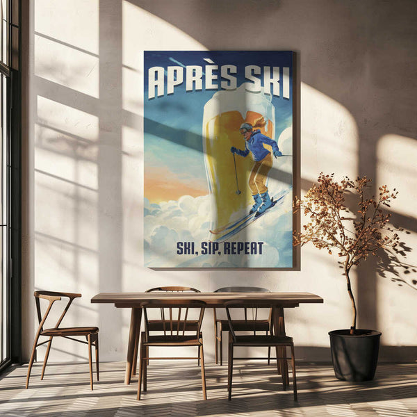 Tablou canvas „Ski, Sip, Repeat” de Andreas Magnusson