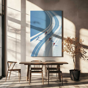 Tablou canvas „Four Skiers” de Andreas Magnusson