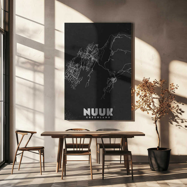 Tablou canvas „Nuuk Greenland Vintage Map” de Nicholas
