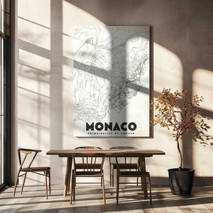 Tablou canvas „Monaco Vintage Travel Map” de Nicholas