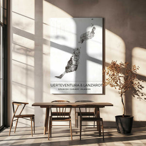 Tablou canvas „Fuerteventura &amp; Lanzarote, Spanish Canary Islands Map” de Nicholas