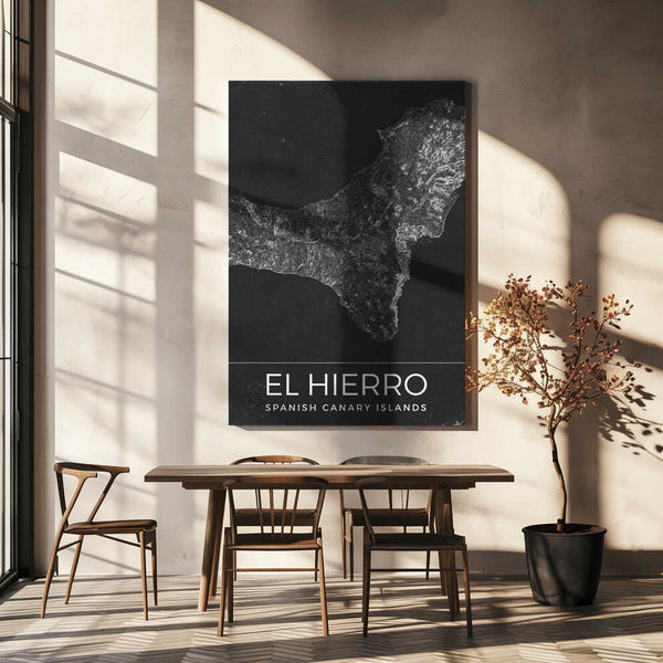 Tablou canvas „El Hierro Spanish Canary Islands Map” de Nicholas